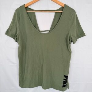 PINK Victoria's Secret Khaki Short Sleeve Tee size L